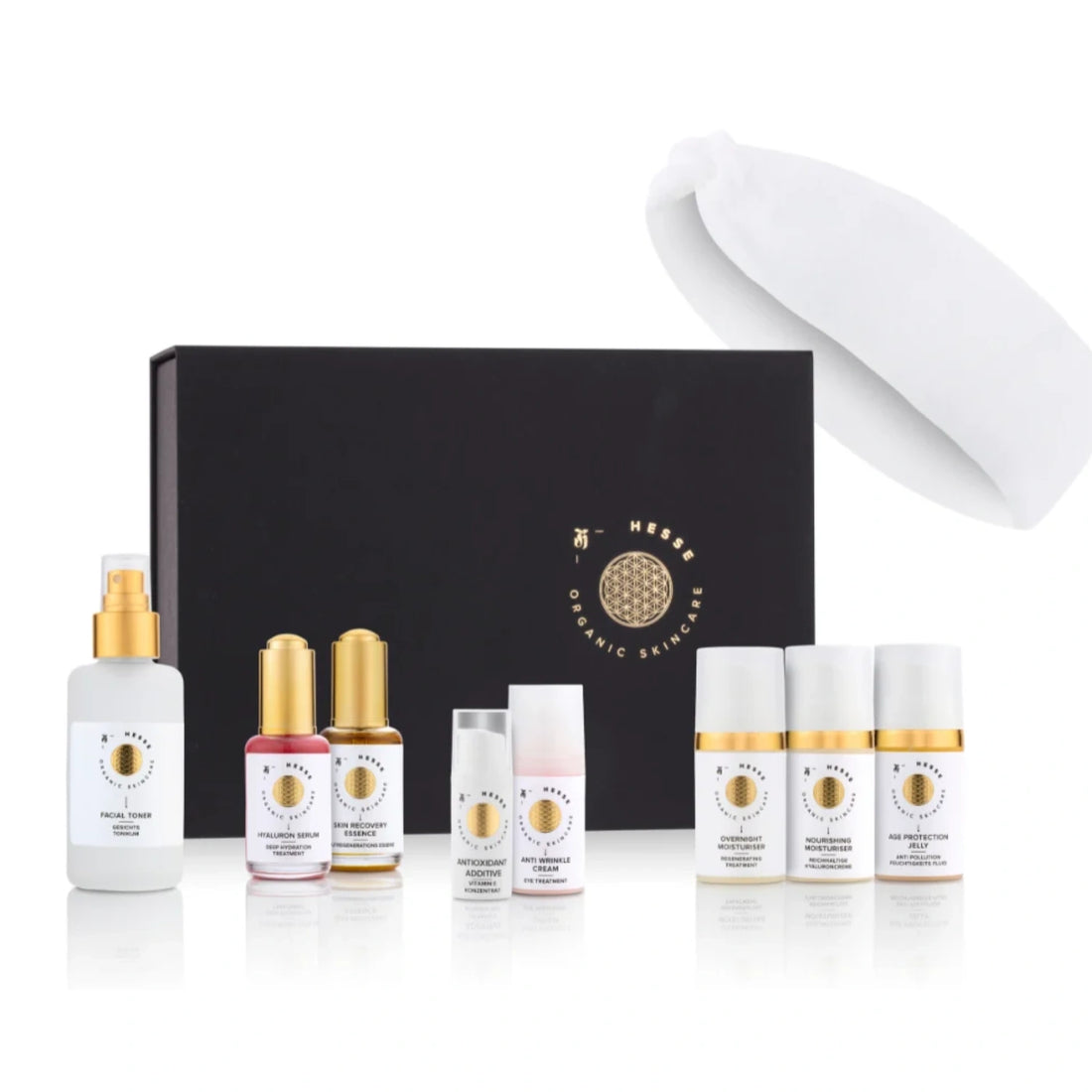 Bio Naturkosmetik Behandlungsset für anspruchsvolle Kunden mit Kosmetikhaarband