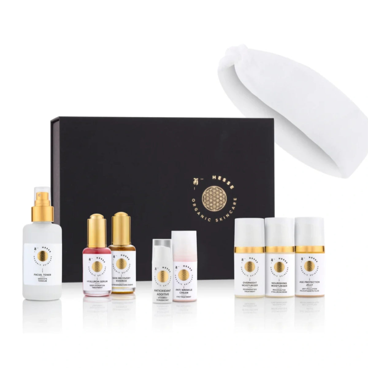 Bio Naturkosmetik Behandlungsset für anspruchsvolle Kunden mit Kosmetikhaarband